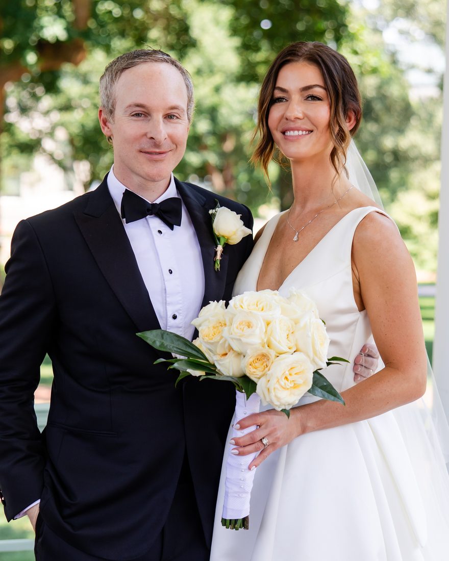 Julia and her husband on their wedding day